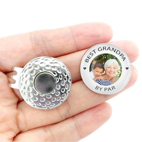 Custom Photo Golf Ball Marker & Hat Clip Set, Golf Gift for Man, Gift for Golfer, Fathers Day Gift, Gift for Husband, Fathers Day Grandpa - 