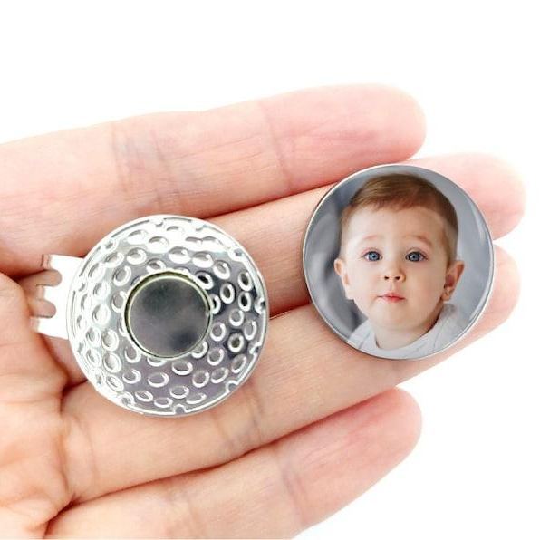Custom Photo Golf Ball Marker & Hat Clip Set, Golf Gift for Man, Gift for Golfer, Fathers Day Gift, Gift for Husband, Fathers Day Grandpa - 