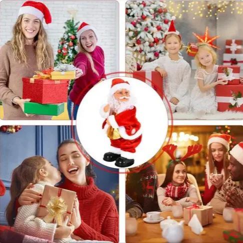 Santa Figure Christmas Desk Decor Funny Electronic Home Decoration for Holiday - 
