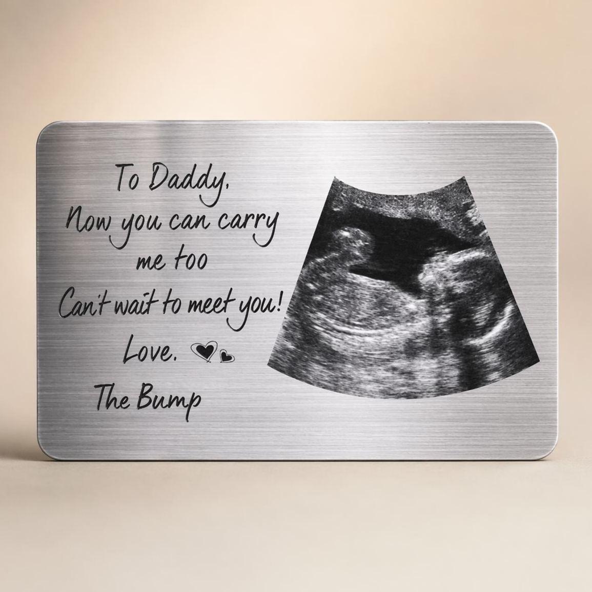 Personalized Daddy Wallet Card with Photo "Now You Can Carry Me Too" Metal Wallet Insert Father's Day Gift