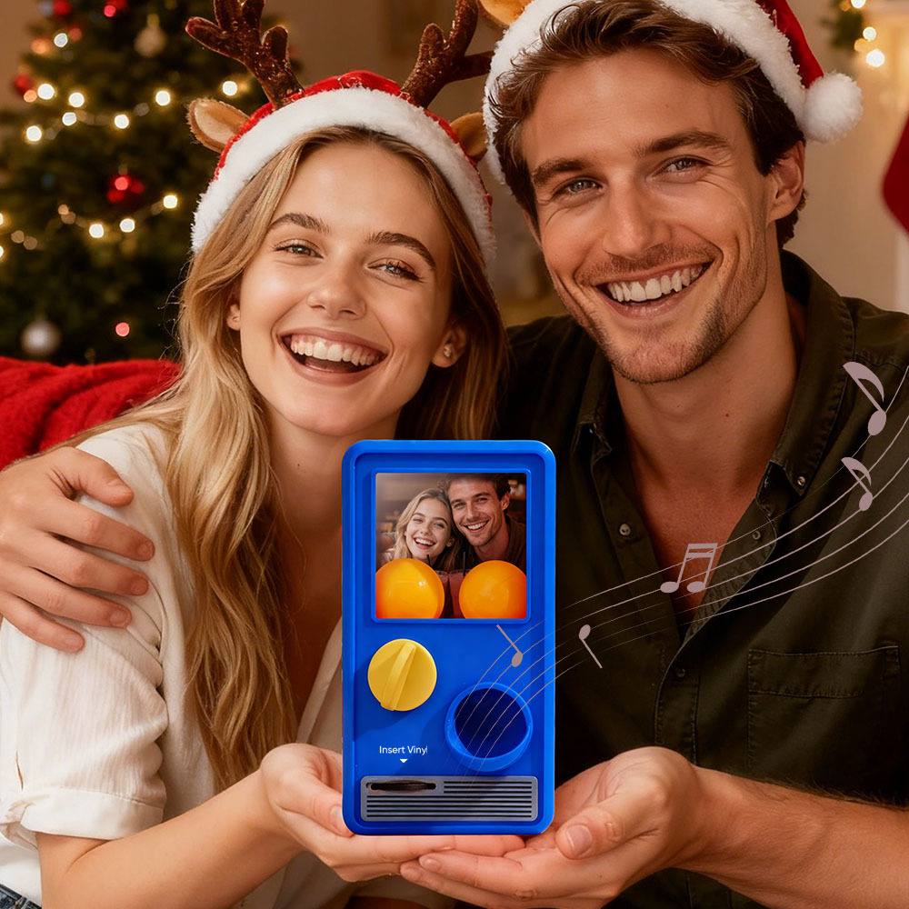 (Pre-Sale, Ships on 25/10) Personalized Music and Photo Music Gachapon Machine Custom Song Mini Record Box Retro Christmas Gifts for Her - 