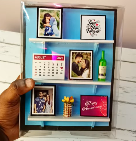 THE MINIATURE RACK Custom Photo & Message Valentine's Day Gift, Personalized Couple Keepsake - 