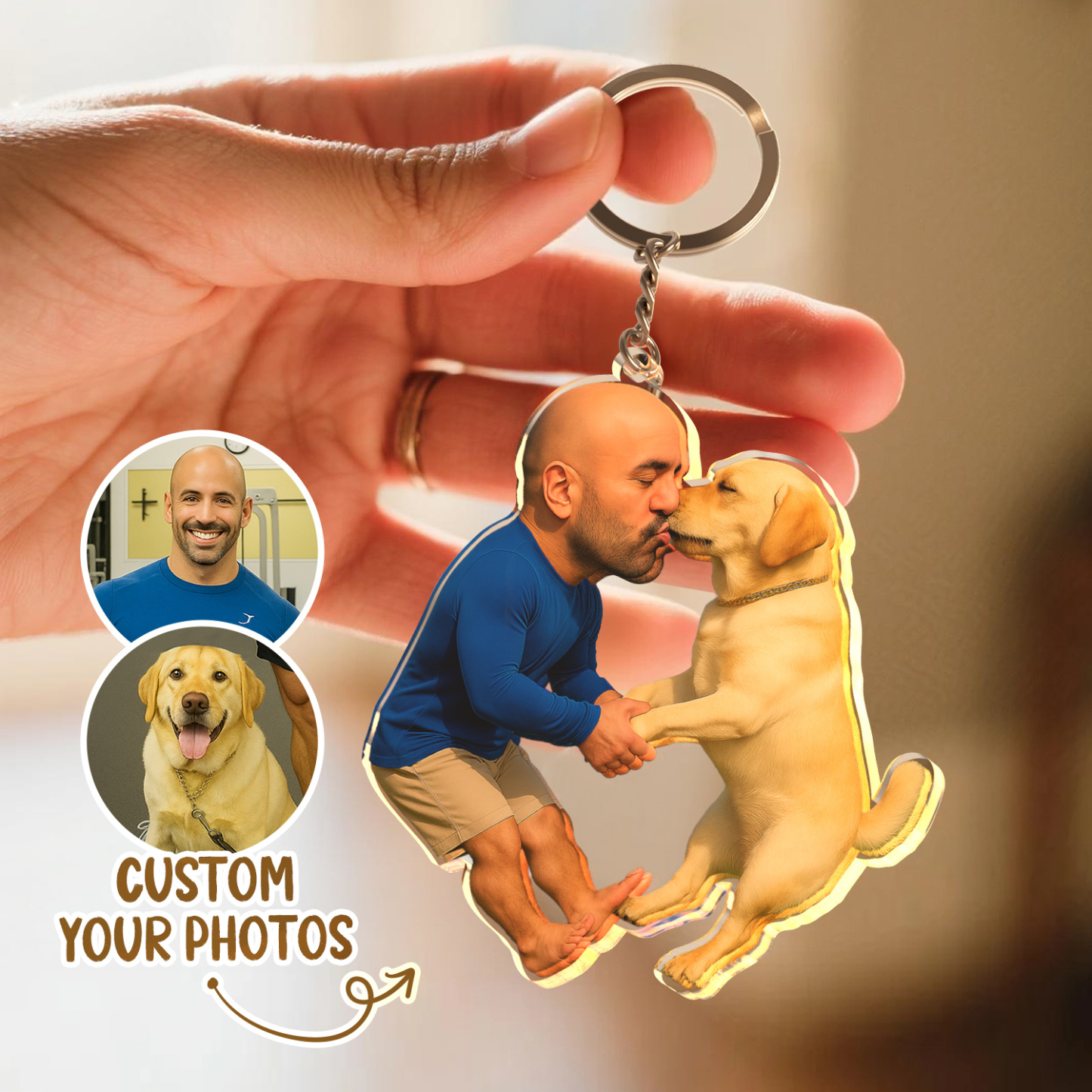 Personalized "Me & My Pet" Acrylic Keychain Funny Custom Gift -