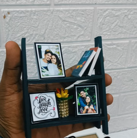 THE MINIATURE RACK Custom Photo & Message Valentine's Day Gift, Personalized Couple Keepsake - 