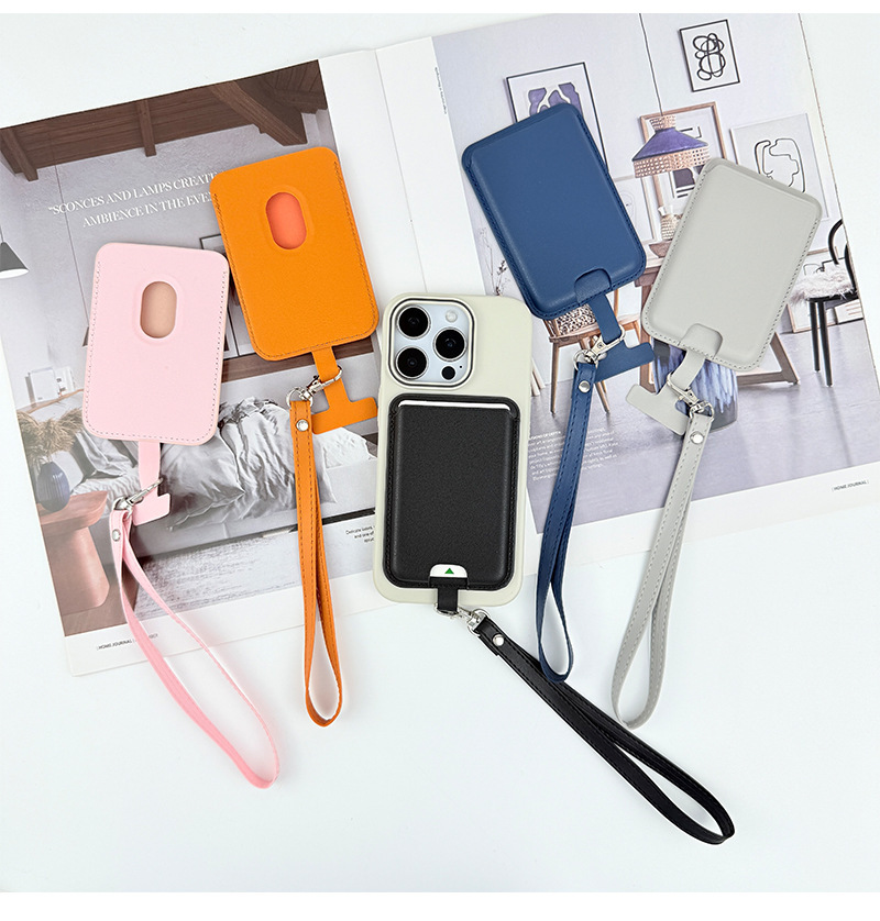 Magnetic Phone Wallet with Lanyard – Detachable Strong Card Holder & Kickstand - 