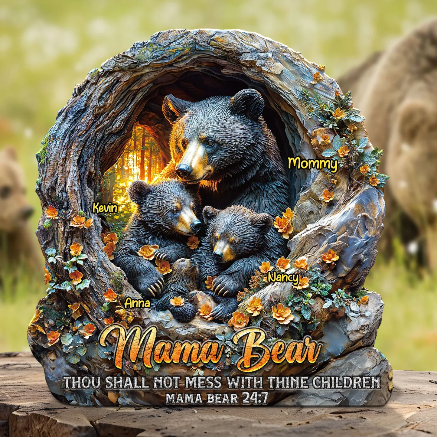 Gifts for Mom Acrylic Plaque - Personalized Gifts For Mama Bear - 