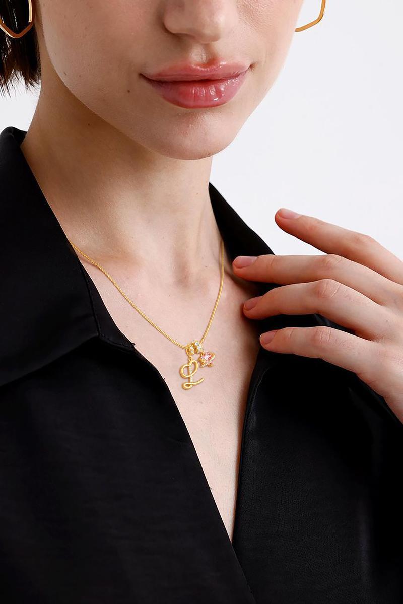 Personalized Letter Pendant - Art Design Jewelry, Exquisite Gift for Women & Girls - 