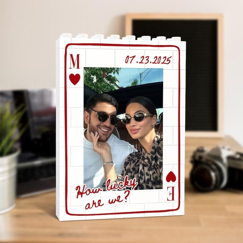 Custom Photo Brick Puzzle Frame – Build Your Love, A Romantic Couple Gift for Valentine’s Day & Anniversaries - 
