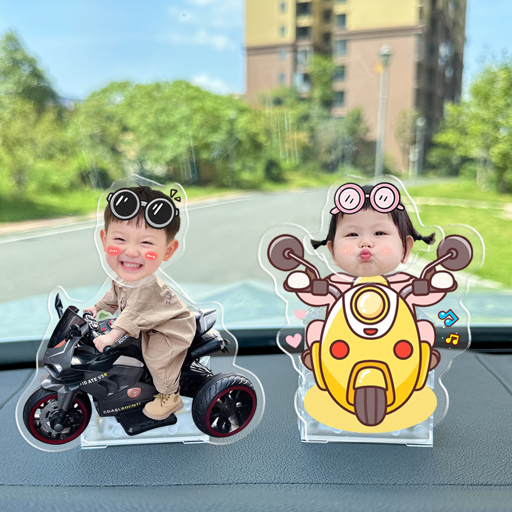 Car shaking ornaments customized solar car shake music photo acrylic car interior decoration -