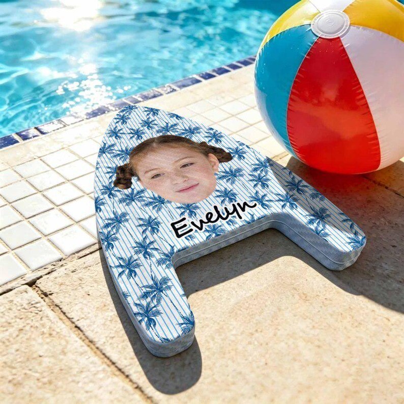 Custom Photo Face Swim Kickboard, Personalized Kids Swimming Aid - 