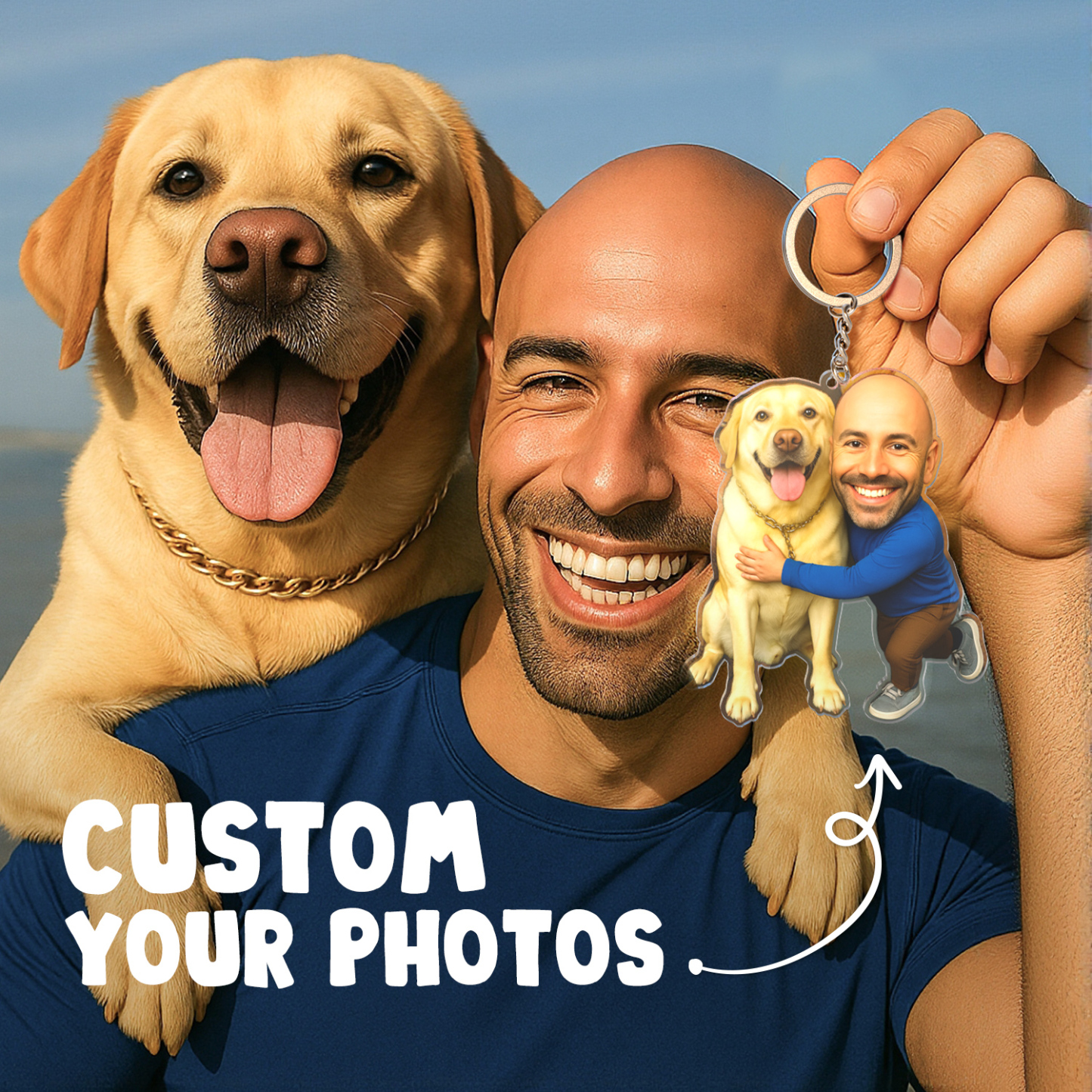 Personalized "Me & My Pet" Acrylic Keychain Funny Custom Gift -