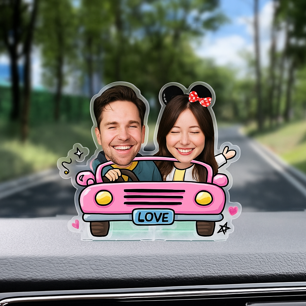 Car shaking ornaments customized solar car shake music photo acrylic car interior decoration -