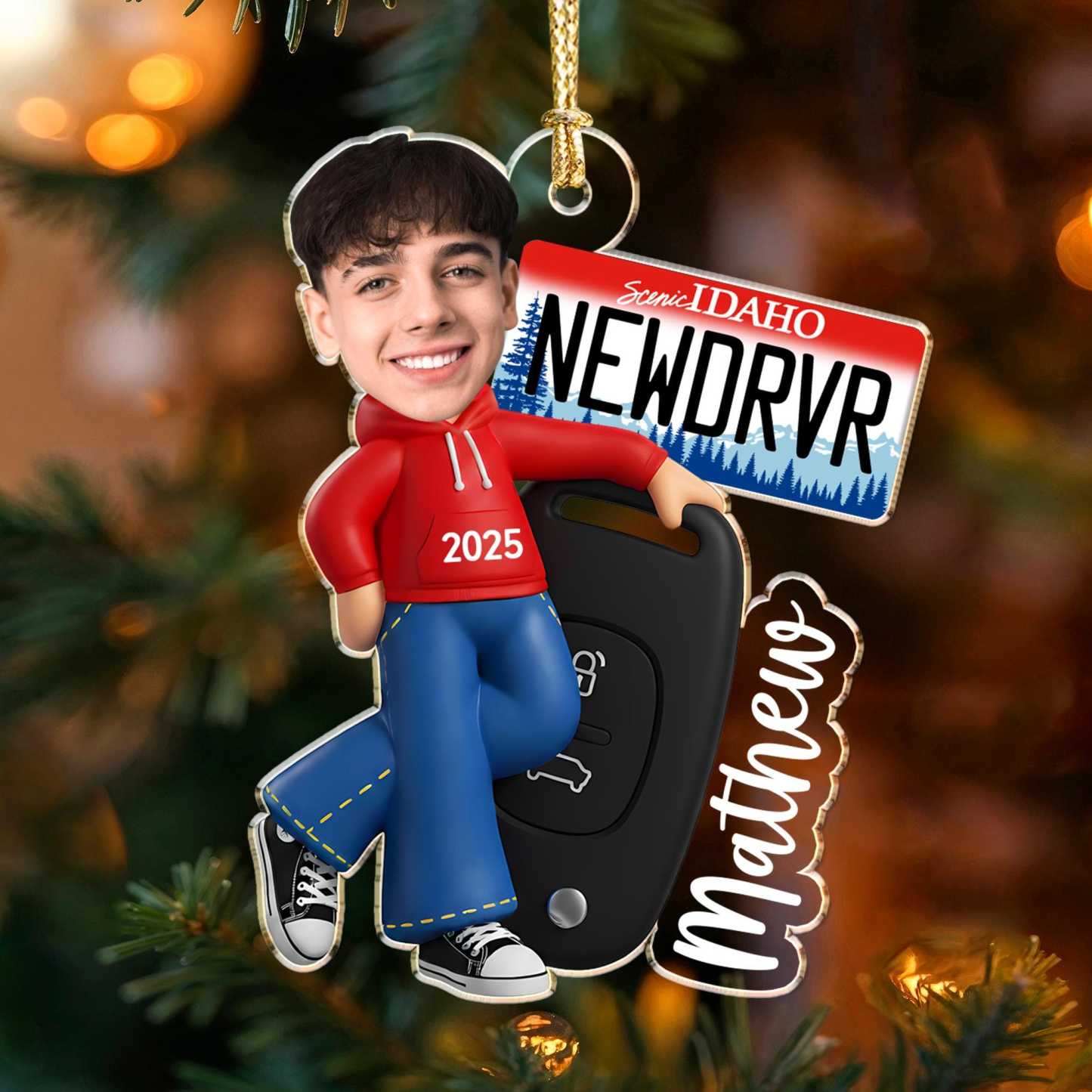Personalized New Driver Christmas Ornament : First Car Gift for Teenager - 