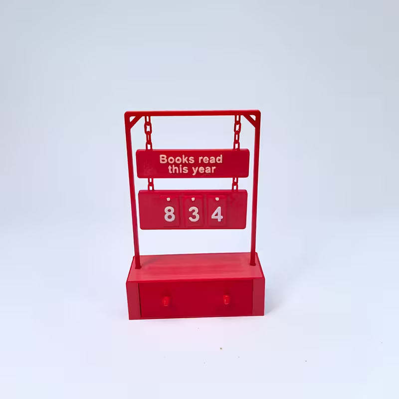 The "Books Read This Year" Counter - A Modern Minimalist Tracker for Your Shelf - 