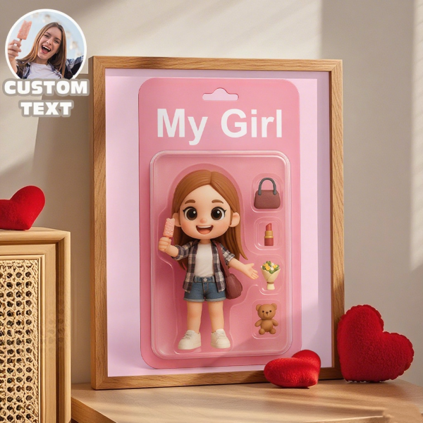 Gifts for Girlfriend Custom Toy Box Art Frame Personazlied Cartoon Frame Custom Action Figure Frame for Her