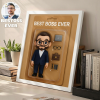 Custom Toy Figure Wooden Frame, Flat Printed Frame