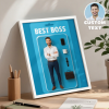 Boss Day Gifts Custom Photo Frame with Text Toy Box Art Frame for Best Boss Personazlied Action Figure Frame