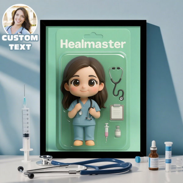 Gift for Doctor/Nurse Custom Toy Box Art Gift Photo Frame Personazlied Action Figure Frame