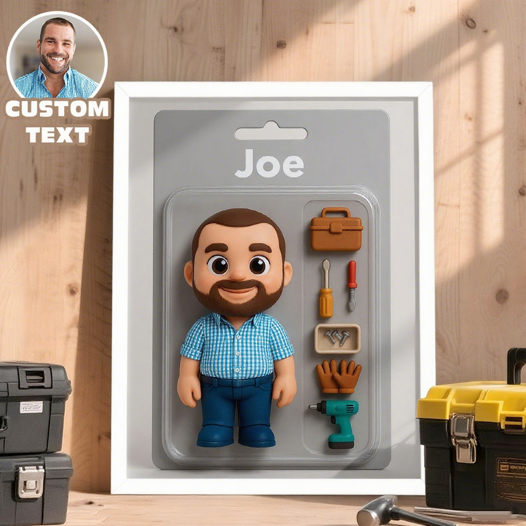 Custom Toy Box Art Frame for Worker Personazlied Photo Frame Custom Action Figure Frame