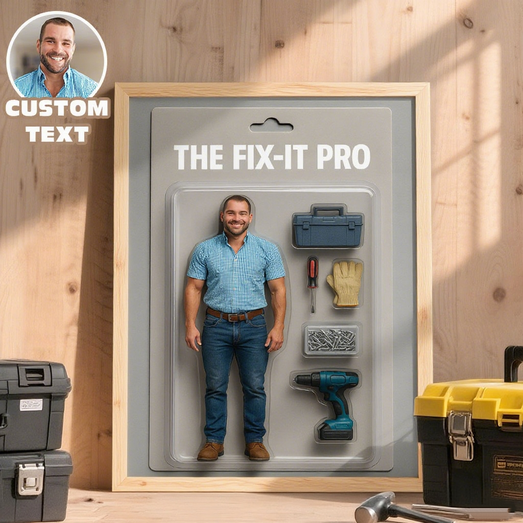 Custom Toy Box Art Frame for Worker Personazlied Photo Frame Custom Action Figure Frame