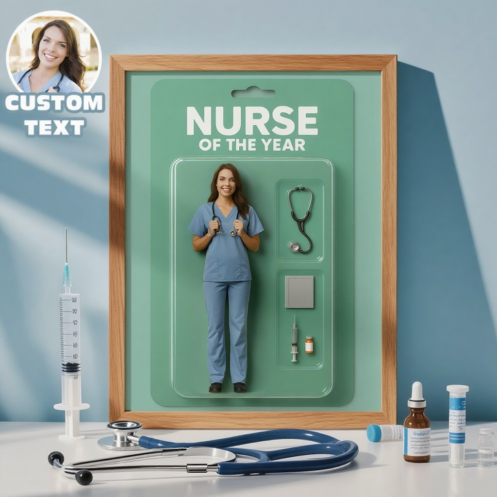 Gift for Doctor/Nurse Custom Toy Box Art Gift Photo Frame Personazlied Action Figure Frame