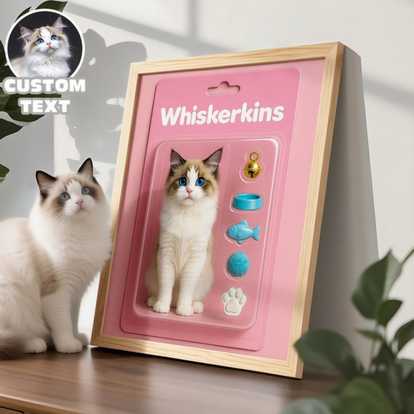 Custom Toy Box Art Frame for Pet Lover Custom Cartoon Style Pet Frame Turn Your Photo into Toy Frame