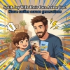 Custom Anime Father's Day Card - Personalized Dad & Me Illustration Battle Card