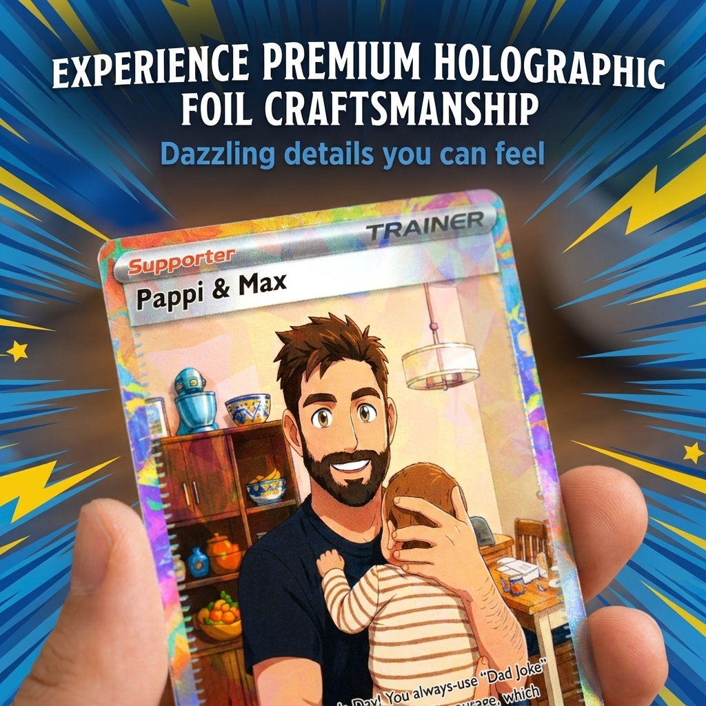Custom Anime Father's Day Card - Personalized Dad & Me Illustration Battle Card