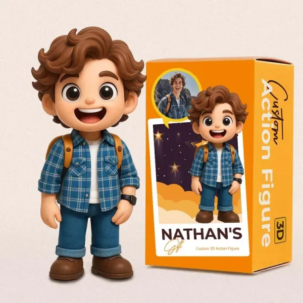 Custom 3D Action Figure From Your Photo Personalized Toy Figure for Travel Lover