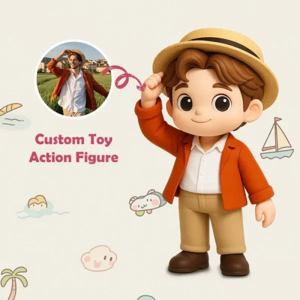 Custom 3D Action Figure From Your Photo Personalized Toy Figure for Travel Lover