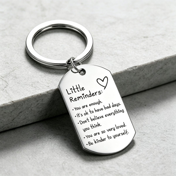 Inspirational Little Reminders Keychain Standard Inspirational Little Reminders Keychain Stainless Steel Dog Tag Gifts for Friends