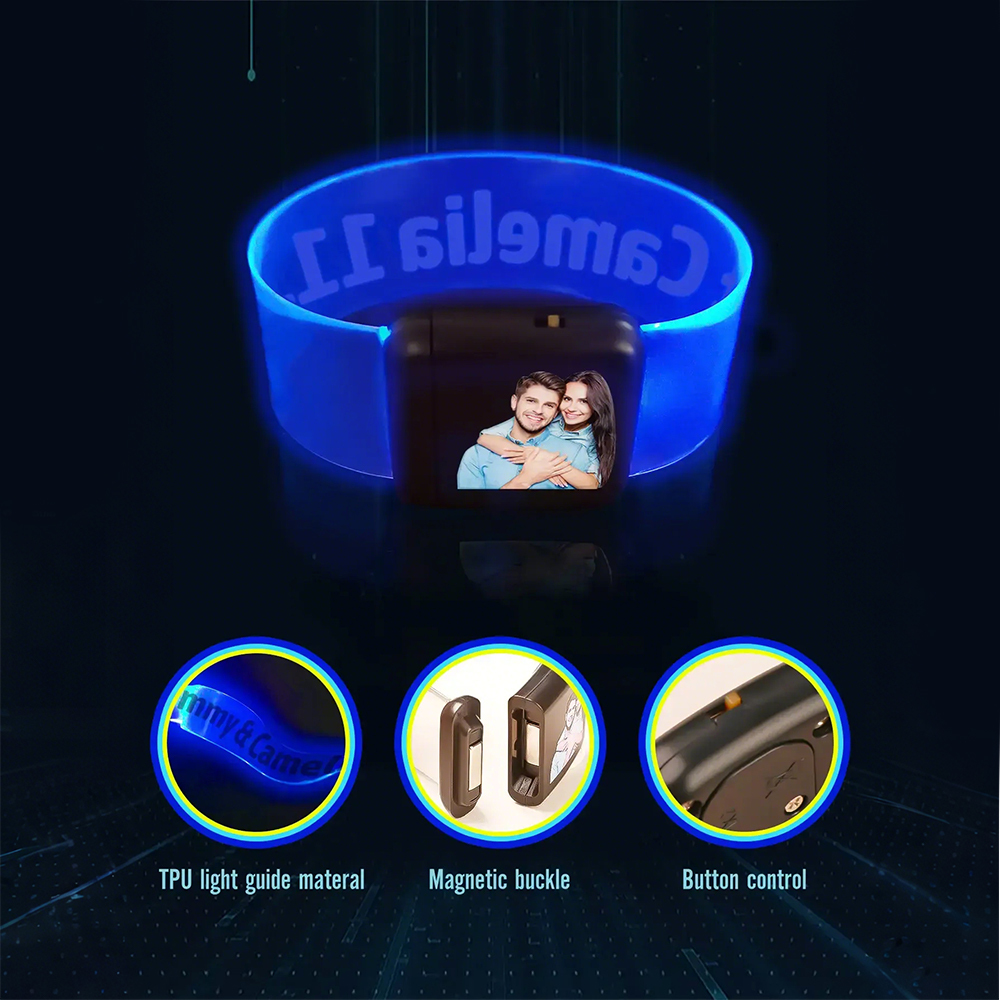 Custom Men's Photo Engraved Bracelet Personalized Luminous Watch Bracelet Anniversary Gifts for Him - Photowatch