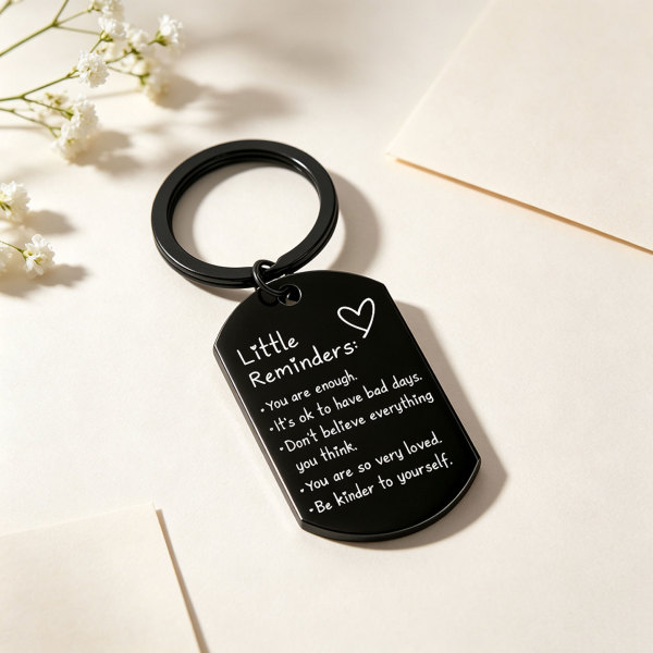 Inspirational Little Reminders Keychain Standard Inspirational Little Reminders Keychain Stainless Steel Dog Tag Gifts for Friends