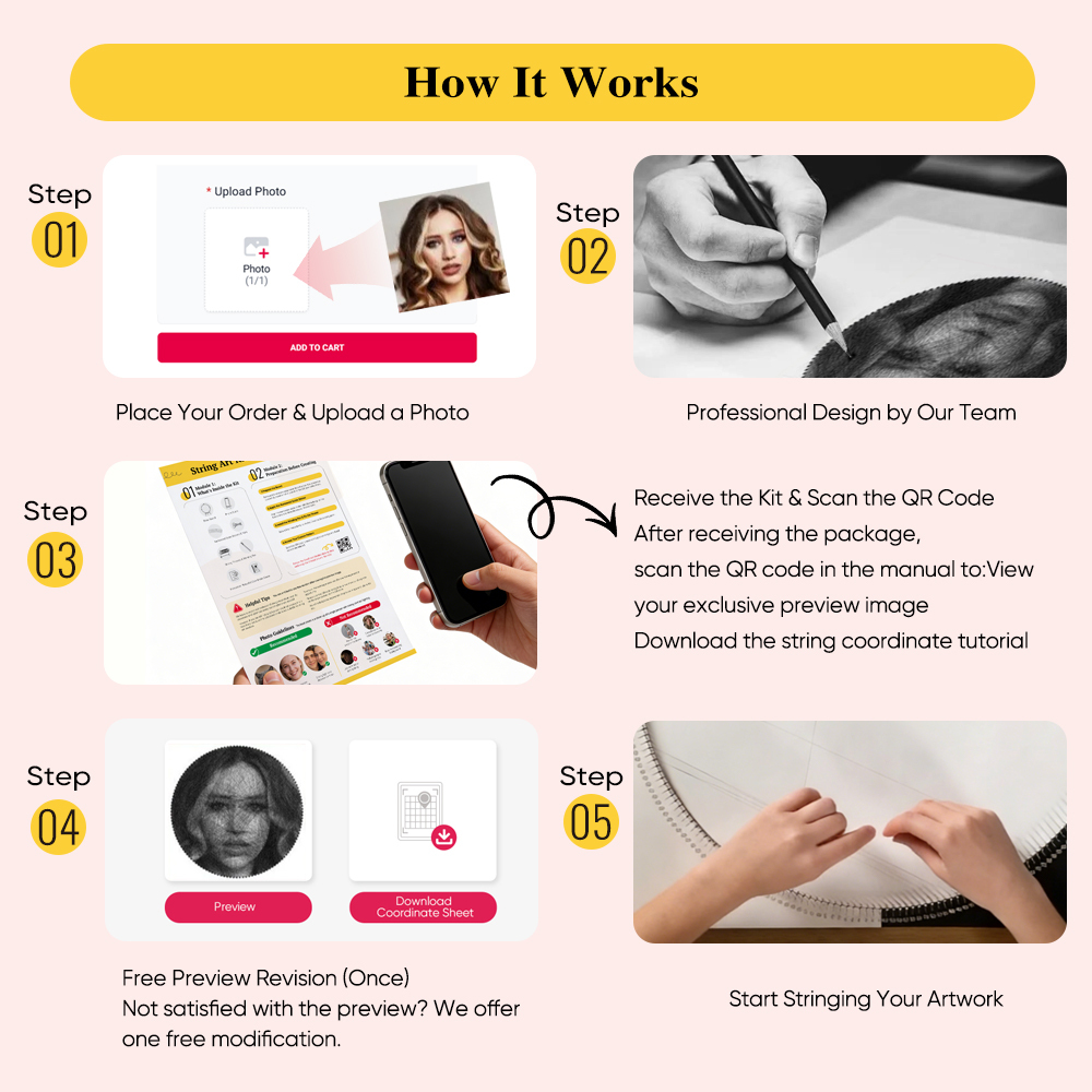 Personalized Photo String Kit Thread Portrait Art Create Your Own Unique Thread Painting with our DIY String Art Kit DIY Wall Art Handmade Gift - Photowatch