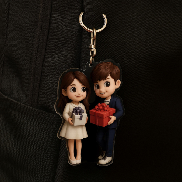 Custom Figure Pet Keychain Personalized Acrylic Cartoon Keychain Photo Bag Charm Unique Keepsake Gift For Pet Owner
