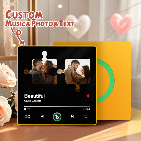 Custom Music Fridge Magnets Valentine's Day Gifts Custom Music Fridge Magnet Colorful Frame Album Fridge Magnet Can Play Songs Gift for Couple