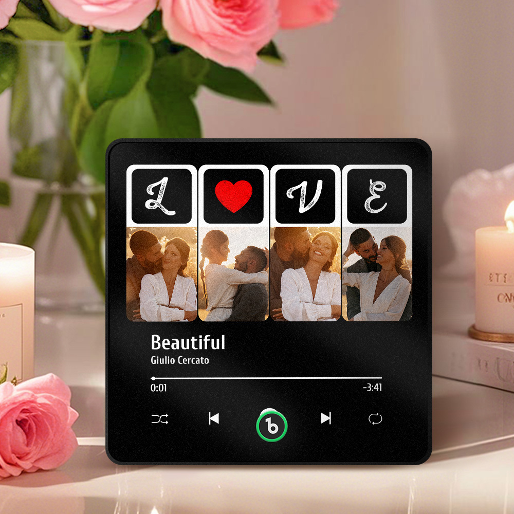 Custom Music Fridge Magnets Valentine's Day Gifts Custom Music Fridge Magnet Colorful Frame Album Fridge Magnet Can Play Songs Gift for Couple