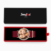 Ladies Watch Personalized Photo Watch With Black Red Blue Strap Birthday Gift - photowatch