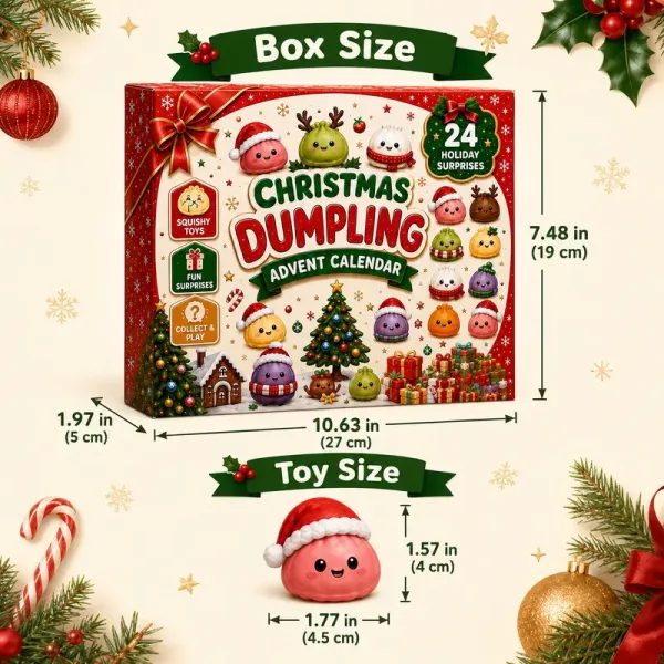Advent Calendar 24 Christmas Dumpling  Squishy Surprise Gifts For Kids Or Family Ideas