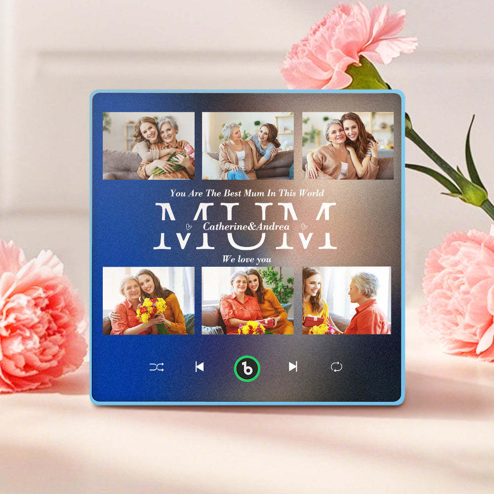Personalised Fridge Magnets That Plays Music with 6 Photos Mother's Day Gifts for Mum -