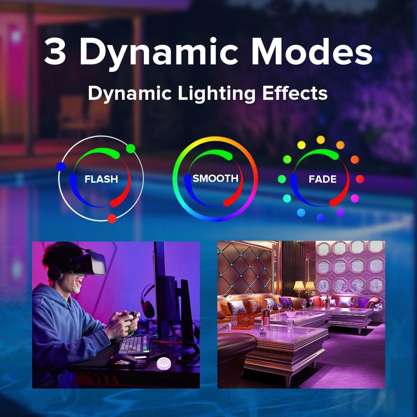 Upgraded Rechargeable RGB Pool Light with Remote Control & IP68 Waterproof, Color Changing Magnetic Pool Lights for Swimming Pool, Hot Tub, Fountain & Pond