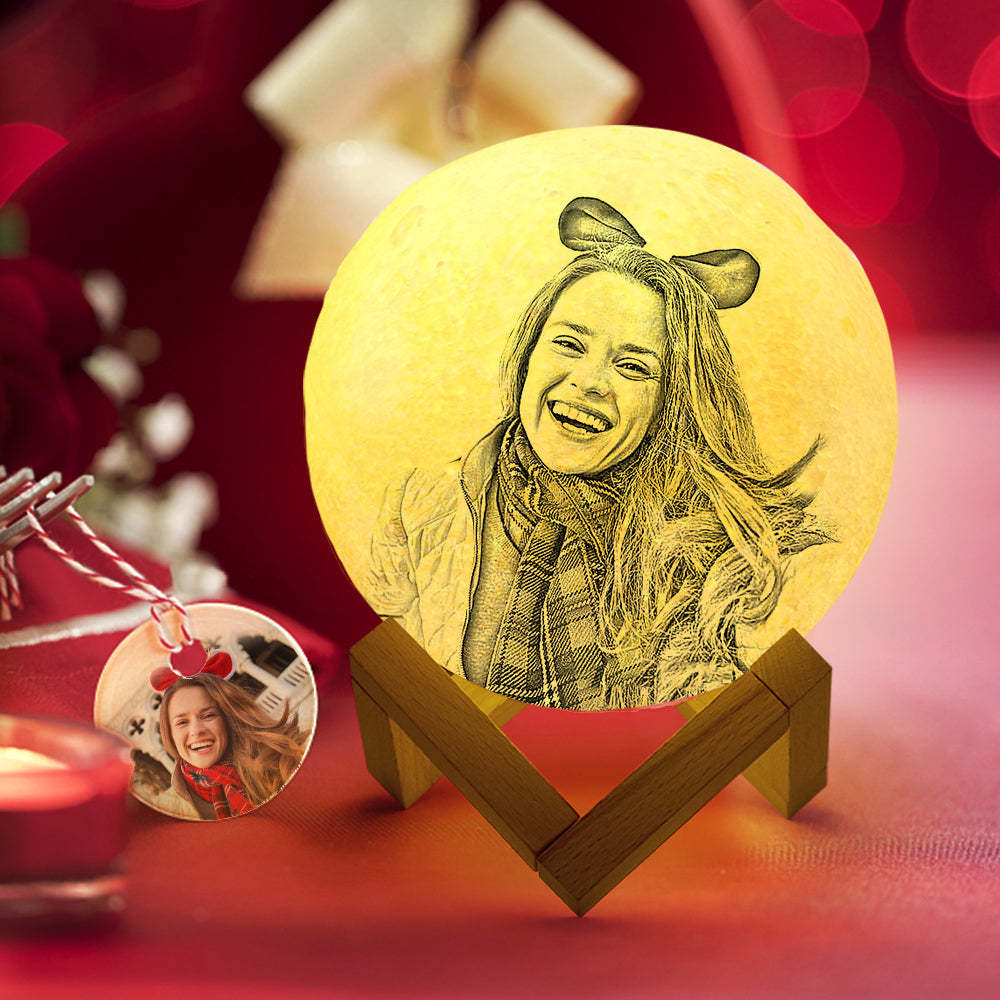 Custom 3D Printing Photo Moon Lamp & Engraving Custom 3D Print Luna Light Painting Light Gift for Wife