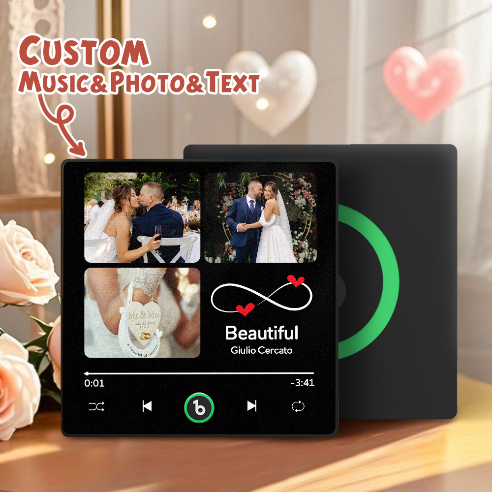 Custom Music Fridge Magnets Valentine's Day Gifts Custom Music Fridge Magnet Colorful Frame Album Fridge Magnet Can Play Songs Gift for Couple