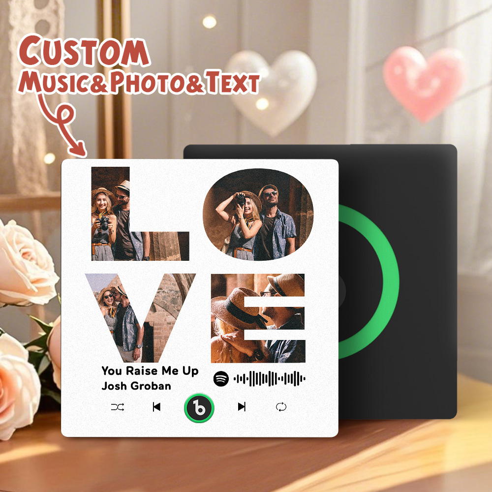 Custom Music Fridge Magnets Valentine's Day Gifts Custom Music Fridge Magnet Colorful Frame Album Fridge Magnet Can Play Songs Gift for Couple