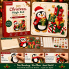 DIY Christmas Magic Felt Sticker Art Kit Reusable Holiday Craft Set for Kids Family Christmas Decoration Gift