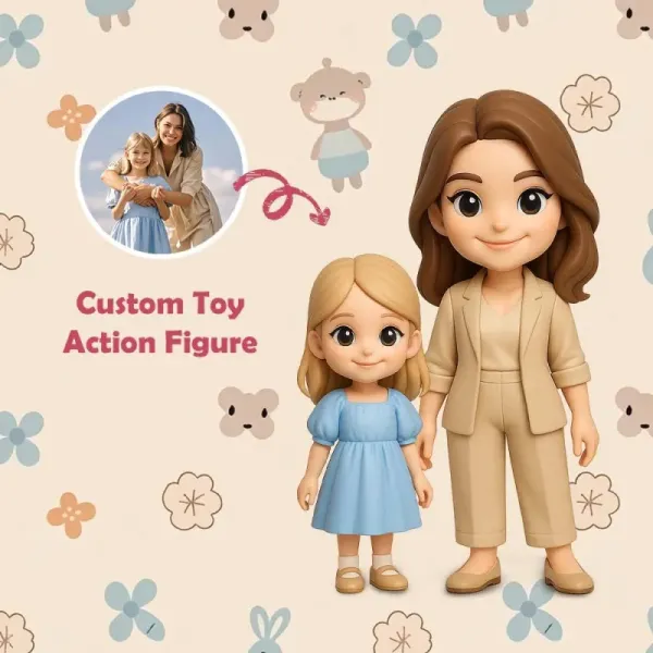 Happy Mother's Day Custom Action Toy From Your Photo Personalized Toy Figure Custom 3D Action Figure Gifts For Mom