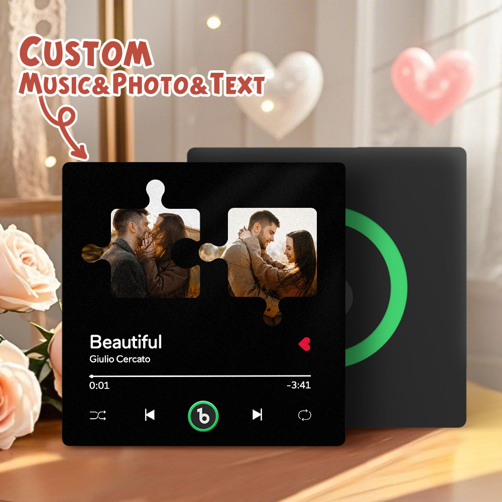 Custom Music Fridge Magnets Valentine's Day Gifts Custom Music Fridge Magnet Colorful Frame Album Fridge Magnet Can Play Songs Gift for Couple