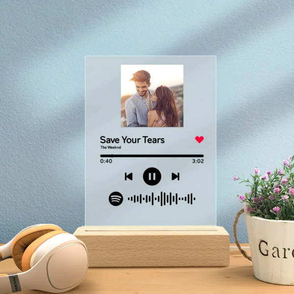Unique Gifts For Love - Spotify Code Music Plaque Glass For Love(5.9in x 7.7in)