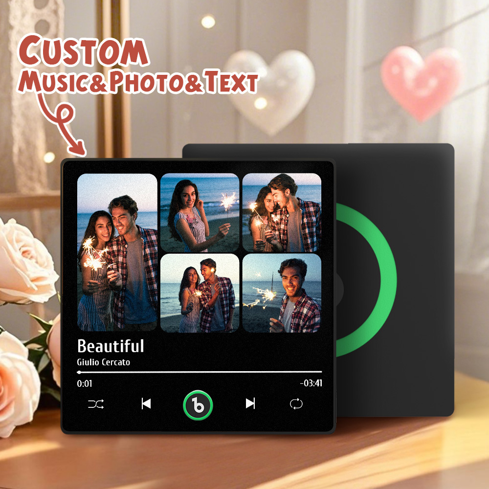 Custom Music Fridge Magnets Valentine's Day Gifts Custom Music Fridge Magnet Colorful Frame Album Fridge Magnet Can Play Songs Gift for Couple