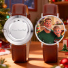 Personalized Engraved Watch, Photo Watch With Black Leather Strap
